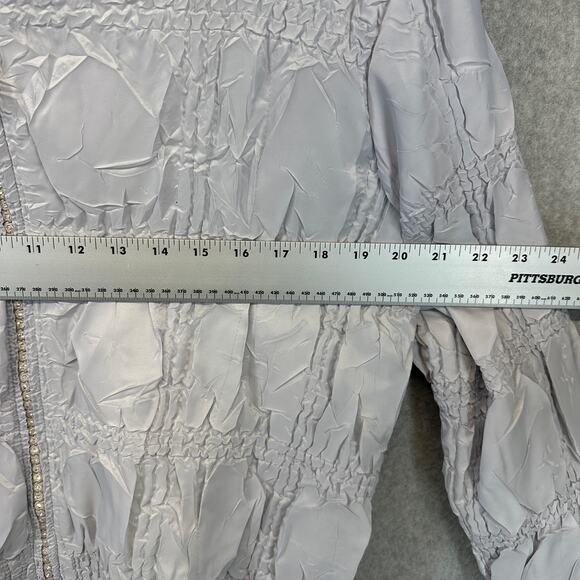 General Apparel Jacket Women Large Silver Gray 100% Polyester Full Zip Collared - Picture 12 of 16